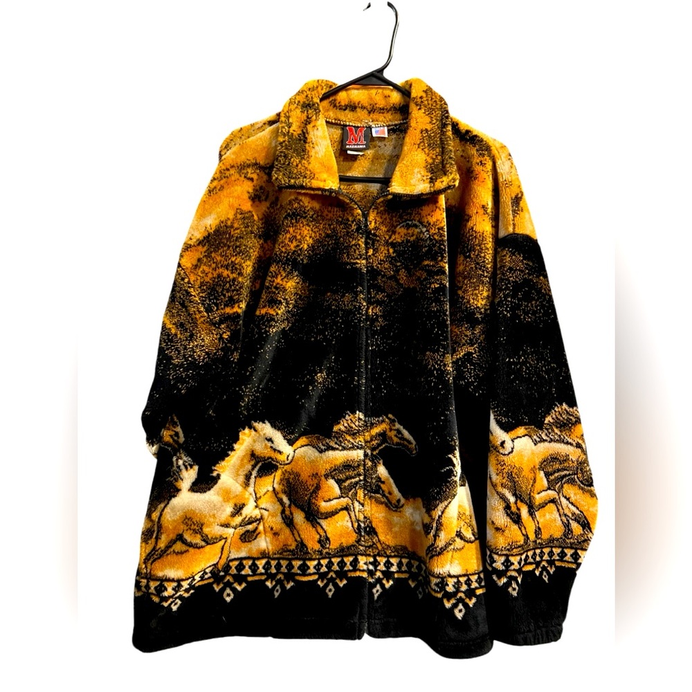 Mazmania | western Black and Gold Sweater with Horse Design